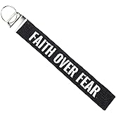 FAITH OVER FEAR embroidered keychain, Christian Gifts, Religious Gifts, Thanksgiving Gift