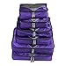 Rusoji Premium Packing Cube Travel Luggage Organizers - 6pc Various Size Set (Purple)