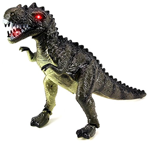 T Rex Toy Dinosaur Battery Operated Walking Toy Figure w/ Realistic Movement, Light Up Eyes (Colors May Vary)