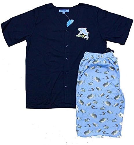Tasidaben "Big Boy" 2 Piece Pajama Set (Size 10 - 16 Years) (12, Navy Blue)