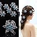 Jovono Boho Hair Clips Blue Crystal Headpieces Wedding Hair Accerssories for Women and Girls(4PCS)