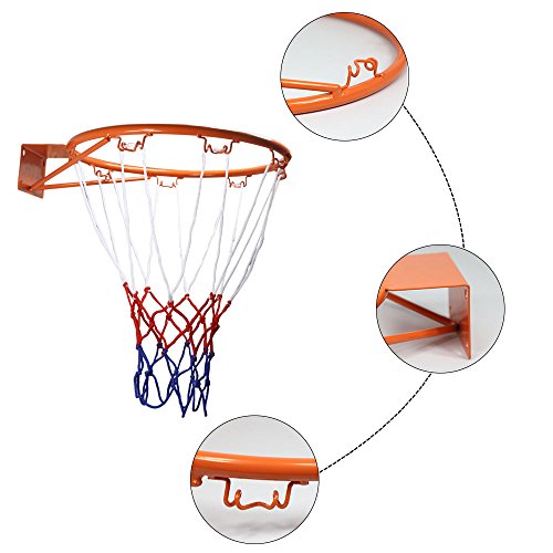 ZUINIUBI Collapsible Wall Mounted Hanging Basketball Goal Hoop Rim Metal Netting 32cm/12.6"