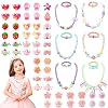 WATINC 62 Princesse De Bonbons Bébés Enfants Bijoux Ensemble Coloré Collier de Perles Bracelet Anneau Boucle D’oreilles…