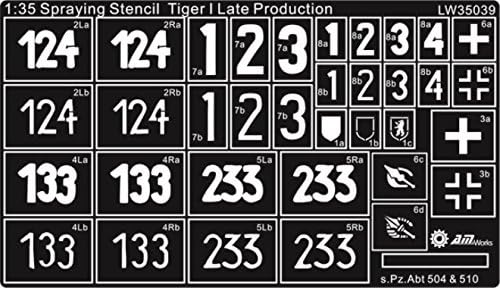 Alliance Model Works 1:35 Stencils Tiger I Late s.Pz.Abt. 504 & 510 #LW35039