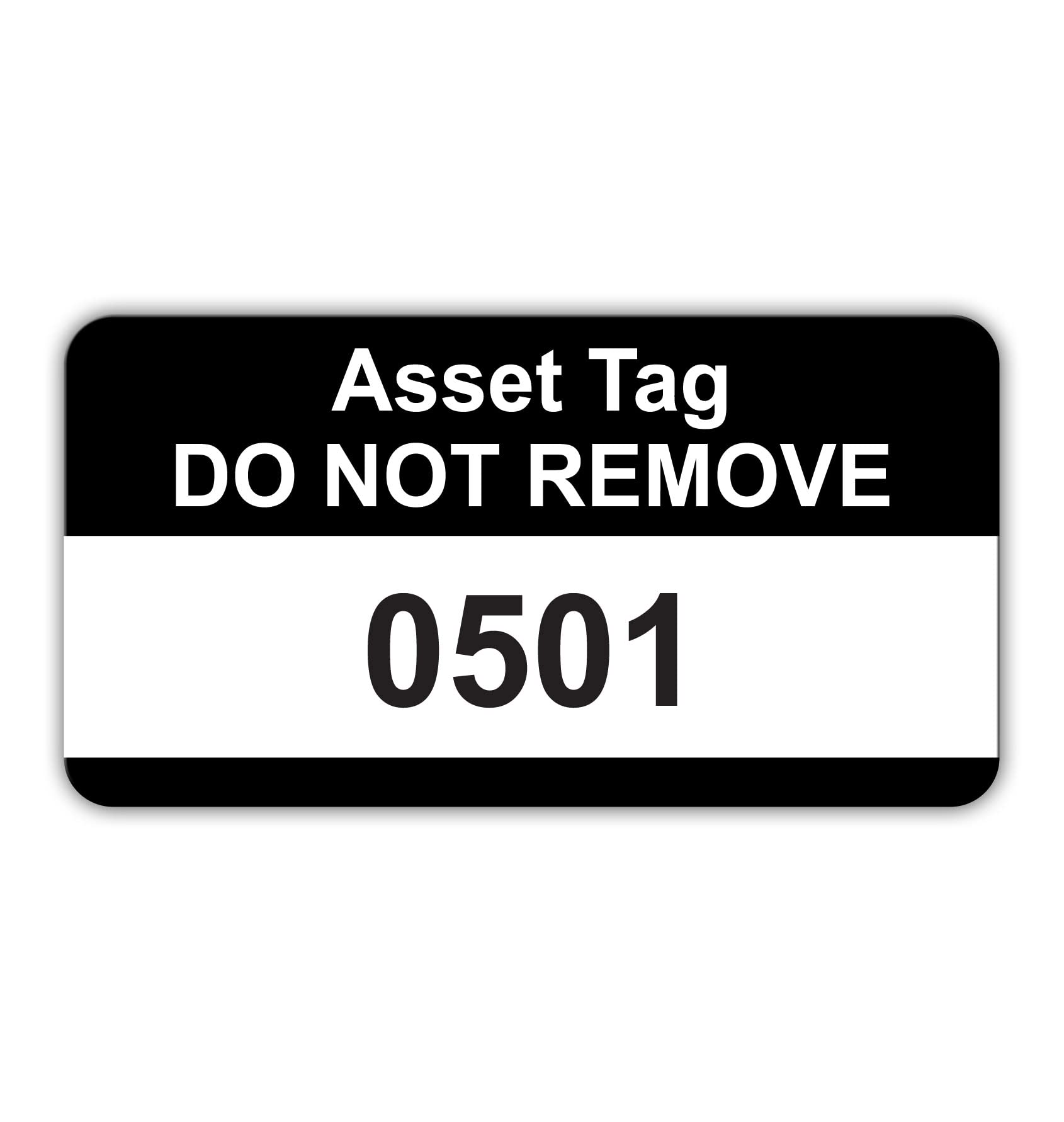 Black Asset Tag Labels - Numbered 501 to 1000-38mm x 20mm Permanent Synthetic PP Labels - Price per Pack of 500 Labels (P/NO. 7828648B)