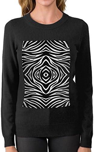 ZONERKFDIN Zebra Stripe Print Fashion Sweater Crew Neck Graphic Best Nice