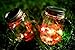 Kobwa 3 Pack Solar Mason Jar Lights,10 LEDs Multi-color Solar String Fairy Lights Lids Insert for Patio Garden,Wedding,Christmas Holiday Party Decorative Lighting