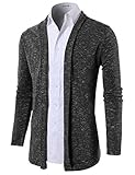 H2H Mens Shawl Collar Cardigan without Buttons CHARCOAL US S/Asia M (KMOCAL099)