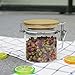 77L Glass Airtight Jars, Food Storage Container 18.58 FL OZ (550 ML) with Airtight Clamp Wood Lids and Leak Proof Rubber Gasket, Storage Canister for Serving Coffee Been, Tea, Flour, Sugar and More
