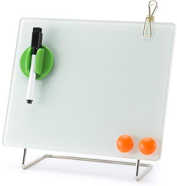AWYGHJ Small Glass Dry Erase Board Desktop Easel, 8" x 10" Whiteboard