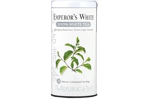 The Republic of Tea - Emperor's 100% White Tea, Zero Calorie, Sugar-Free, Carb-Free, 50 Tea Bag Tin
