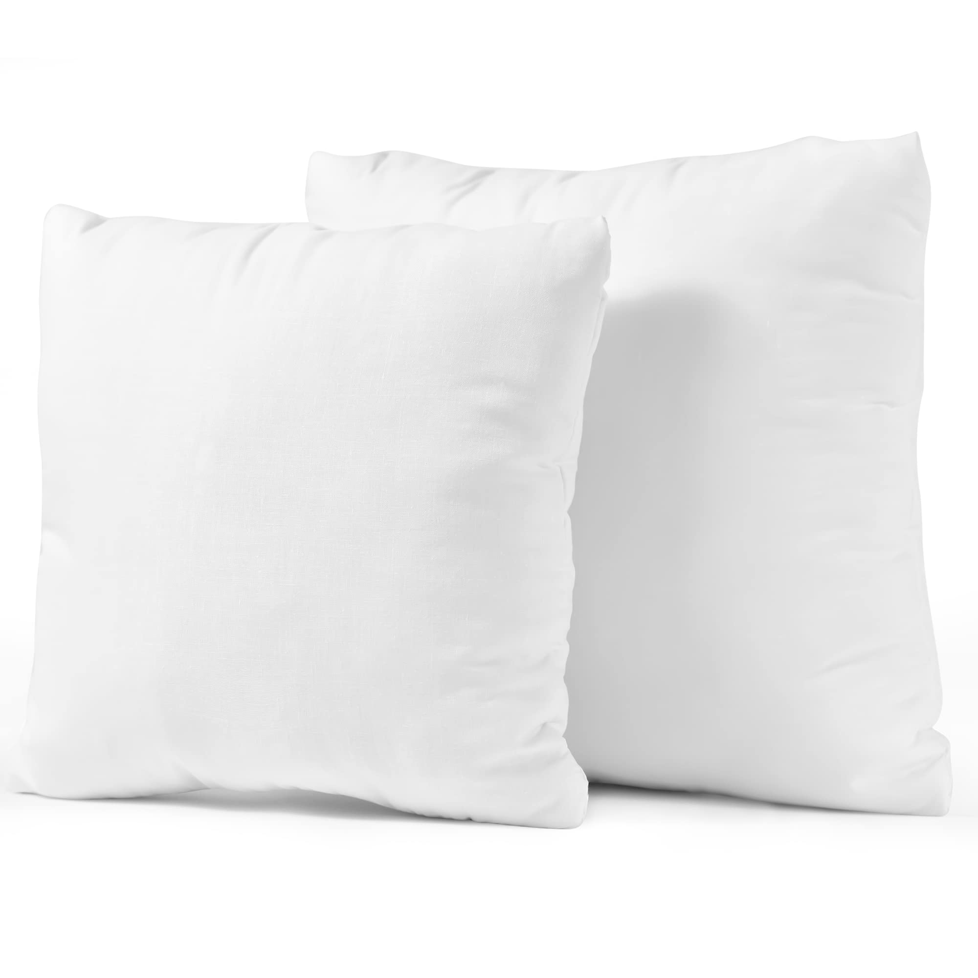 MH Traders Soft Support 2 Pack Cushion Inserts 40cm x 40cm (16 x 16 inch) Microfiber Fabric & Hollowfiber Filling Cushion Pads Hypoallergenic, White Cushion, Small Pillows