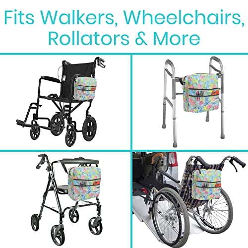 Vive Rollator Walker Accessories Bag Universal, WaterResistant Travel Tote for Wheelchair