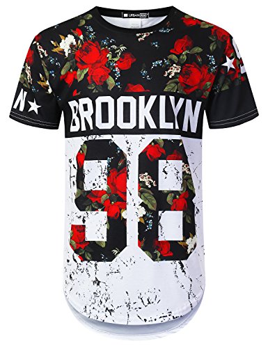 Urbantops mens hipster hip hop brooklyn rose floral lon…
