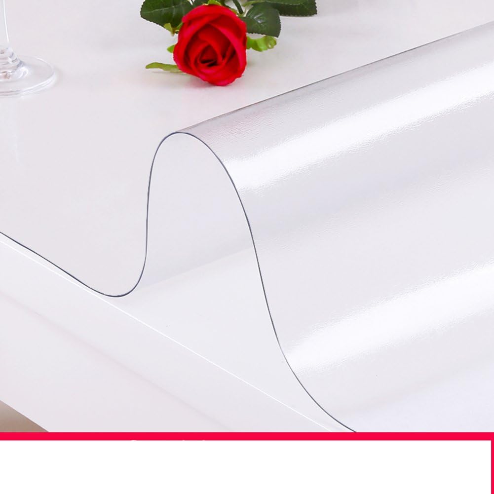 DHYFGFFDRF Tablecloth Transparent Soft Disposable Tablecloth of Oil Waterproof Burn-proof to Test Glass Mat Pad Plastic Dining Reception Tea Table Mats Crystal Plate 70x140cm(28x55inch) c