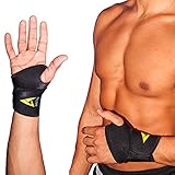 Adjustable Wrist Brace Support Recovery Neoprene One Size Fits Most, #1 Compression Sleeve - GUARANTEED Recovery from Pain, Sprains, Carpal Tunnel, Bursitis, Tendonitis, Arthritis - Single