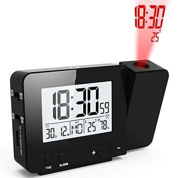 SQWK Proyección Temperatura digital Humedad Reloj Electrónico Lcd ...