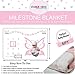 Baby Monthly Milestone Blanket - for Girl (Large 60
