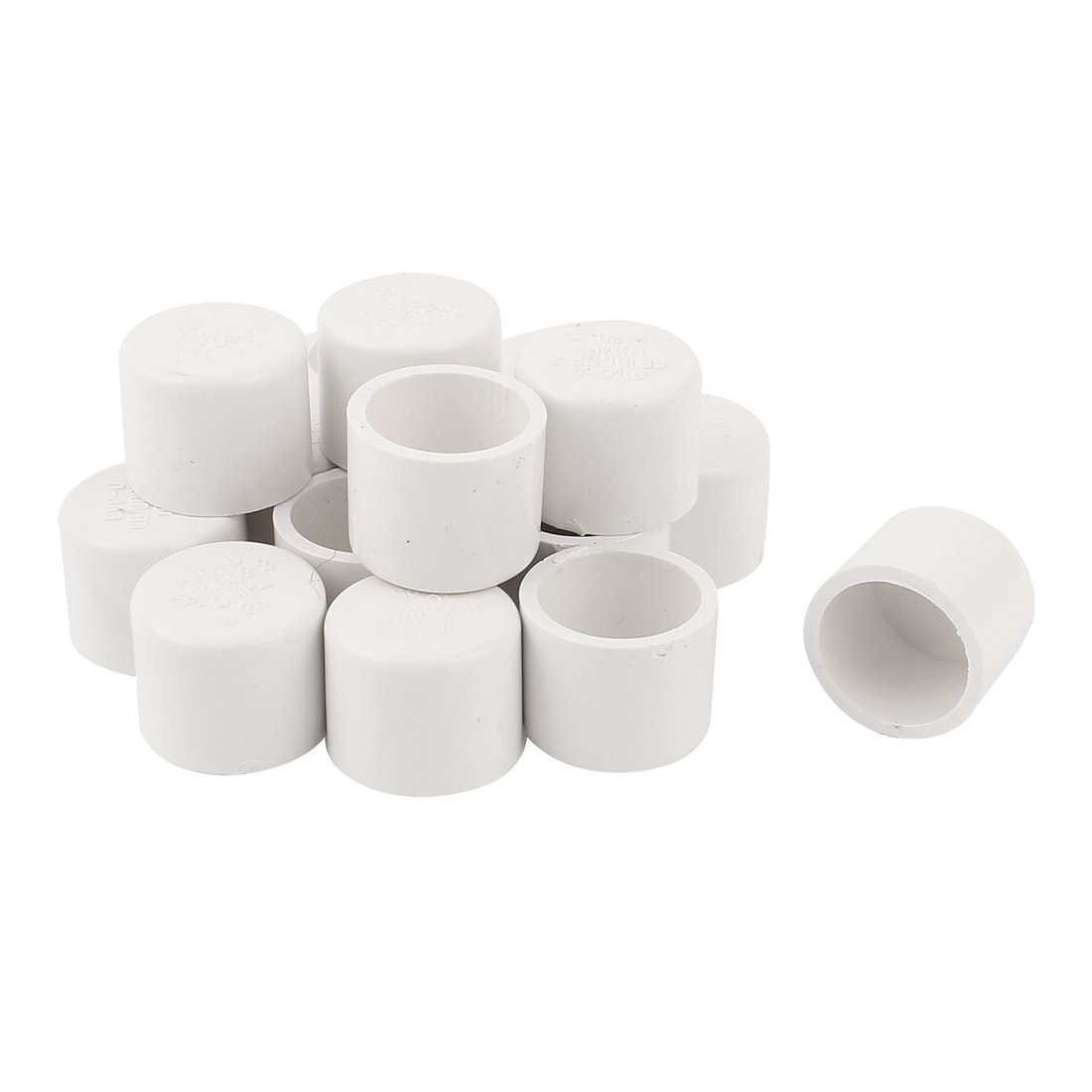 Sourcingmap 25mm Water Pipe Fittings PVC Slip End Cap Cover White 16pcs