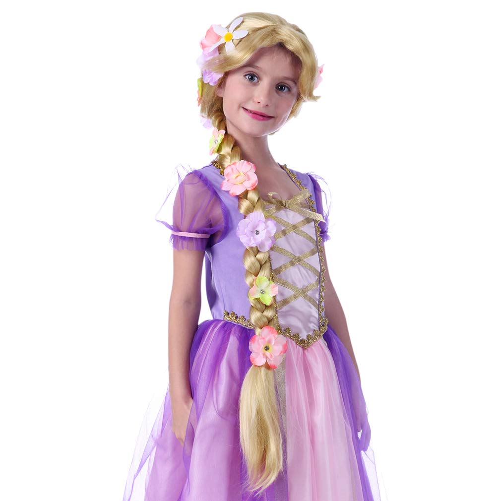 Photo 1 of STYLER Long Blonde Rapunzel Wigs For Kids - Princess Girl Costume Cosplay Fairytale Ball Braid Wigs For Halloween Christmas Party Hair