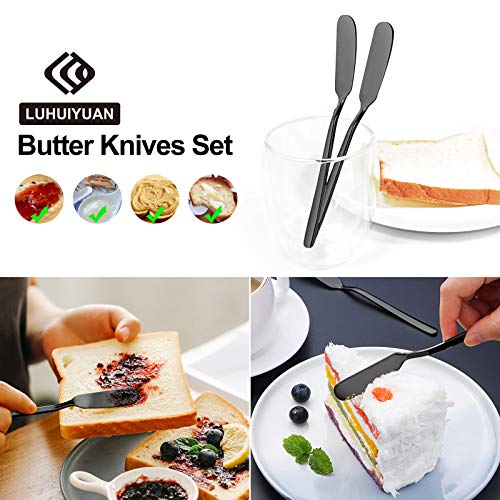 LUHUIYUAN 6 Pcs Stainless Steel Butter Spreader Butter Knife Set with