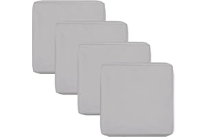 OutdoorLines Patio Seat Cushion Covers Replacement, Waterproof Cushion Cover for Outdoor Furniture, Anti-Slip Patio Chair Cushion Cover for Garden and Backyard (Set of 4, 24"x24"x4", Gray, Cover Only)