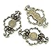 HOUSWEETY 20PCs Metal Embellishment Findings Hollow Flower Bronze Tone 4.2cmx2.7cm