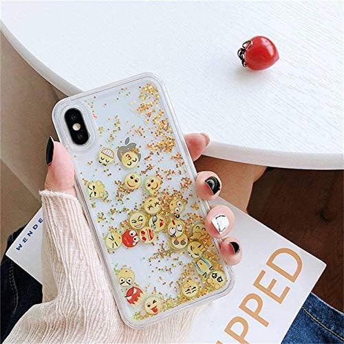 ZJHHH Liquid Quicksand Sequins Phone Case For iphone X XR XS MAX Case Emoji Apps Glitter Cover For iphone 6S 6 7 8 Plus Cases