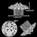 EVER FAITH Wedding Hair Accessories White Zircon Crystal Vintage 1920s Leaf Wave Bridal Hair Side Comb for Bride Bridesmaids