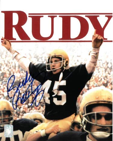Rudy Ruettiger signed Notre Dame Fighting Irish Movie 8x10 Photo- Rudy 45 Hologram