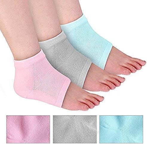 TIRTH FASHION WORLD Moisturizing Gel Heel Socks For Dry Hard Crack & Pain Relief With Open Toe Botanical Gel Pad For Men & Women