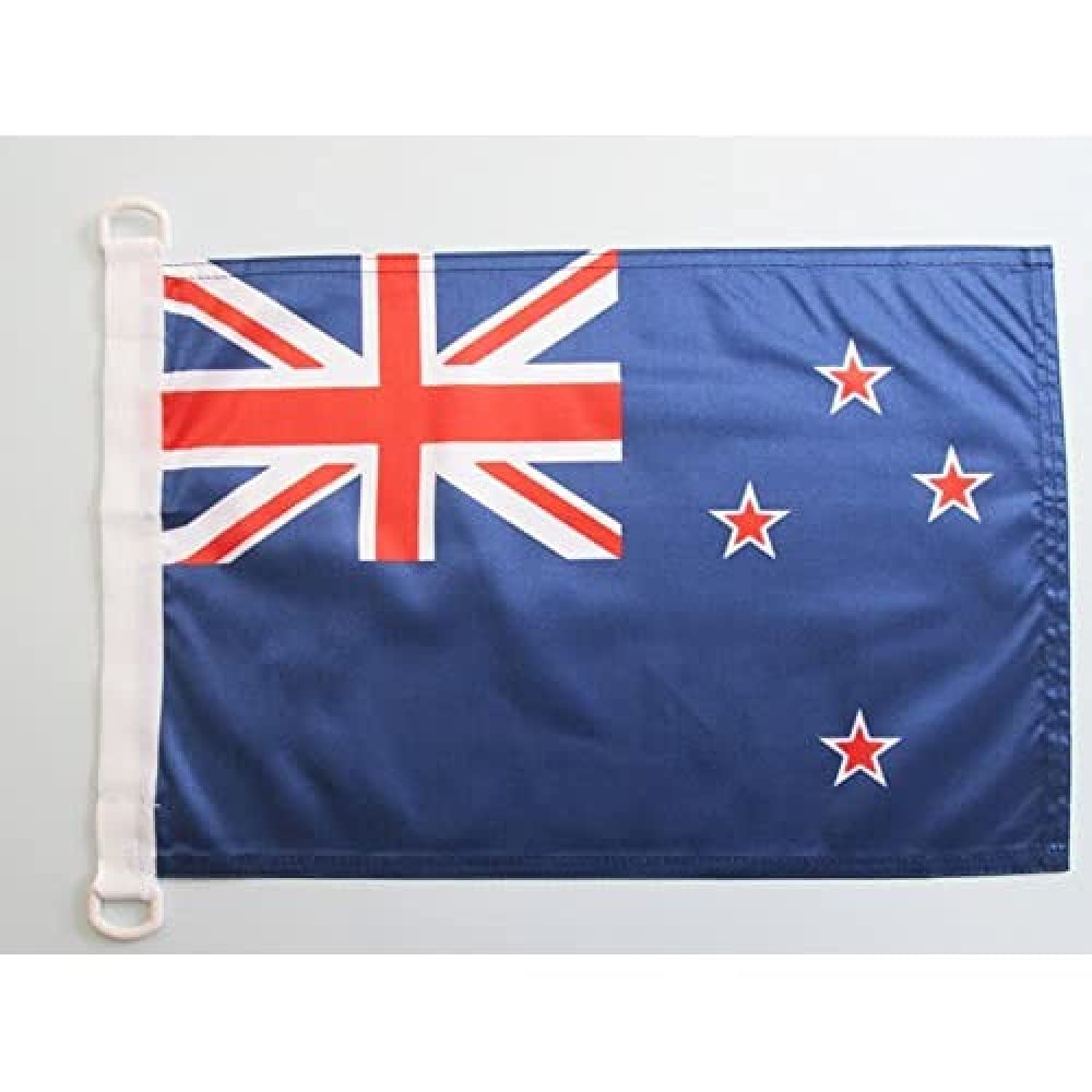 AZ FLAG - New Zealand Nautical Flag - 18'' x 12'' - For Outdoor and Boat - New Zeleander –Kiwi Banner Knitted Polyester with Two Plastic Rings - Vivid Colors - 12x18 in - 45x30 Cm — image 1