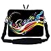Meffort Inc 17 17.3 inch Neoprene Laptop Sleeve Bag Carrying Case with Hidden Handle and Adjustable Shoulder Strap - Rainbow Music Note