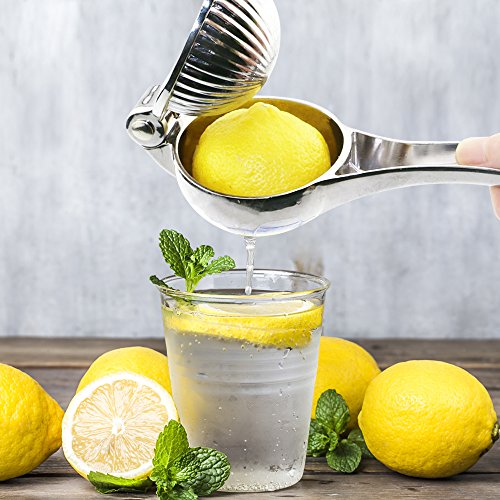 ACLUXS Premium Quality Metal Lemon Lime Squeezer - Manual Citrus Press Juicer (Silver)