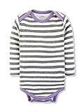 Colored Organics Baby Girls Pearl Organic Bodysuit - Preston Stripe - 6-12M