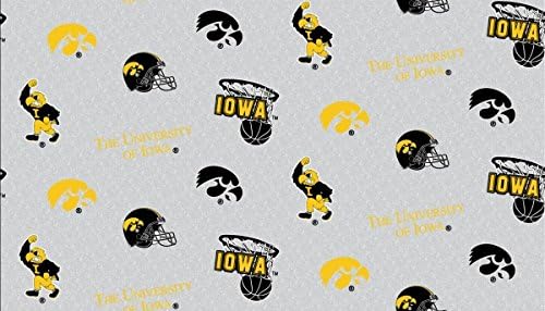 IOWA HAWKEYES FLEECE FABRIC- IOWA HAWKEYES FLEECE BLANKET FABRIC SOLD BY THE YARD