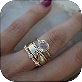 Someki Cubic Zirconia Rings Gold Rings Boho Statement Stacking Wedding Rings Engagement Ring for Women Anniversary Birthday Gifts