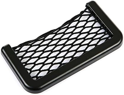 Car Seat Side Net Bag,Diaoaokiss Car Net Bag Storage Organizer Nylon Stick Pockets with Adhesive for Cellphone,Wallet, Keys,Pens,Cash (Large)