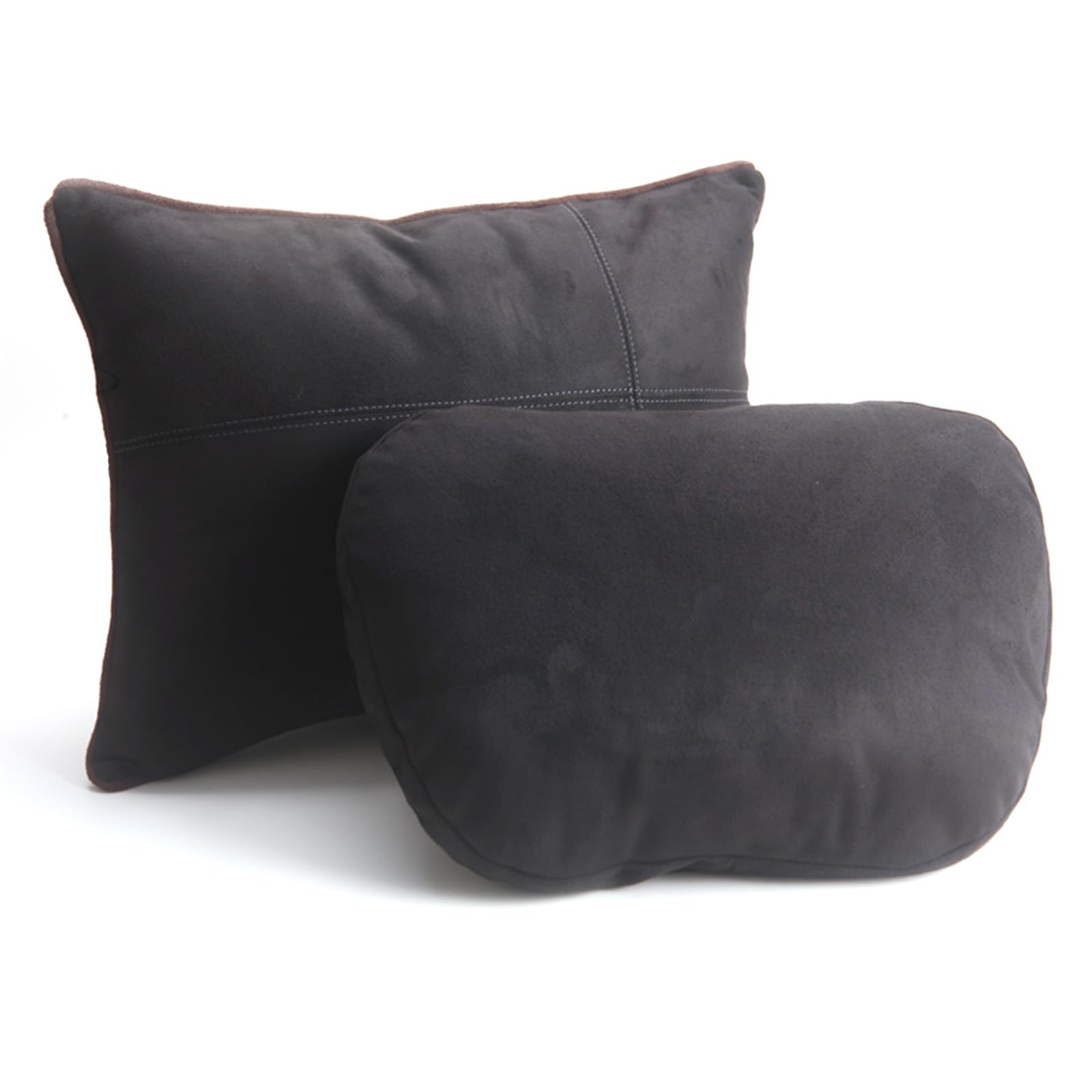 Photo 1 of WELBRIT 2PCS Car Pillow for Car Neck Pillow for Driving Seat Lumbar Support Soft Cushion with Extra Filling Accessories Back Support for Travel Nap and Trips Sleeping(Black, Head and Lumbar)