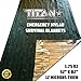 TITAN Two-Sided Mylar Emergency Survival Space Blankets, 5-Pack | Designed for NASA's Appolo Program and Heat Retention | Perfect for Marathons, Emergency Kits, and Go-Bags. Free eBooks included.