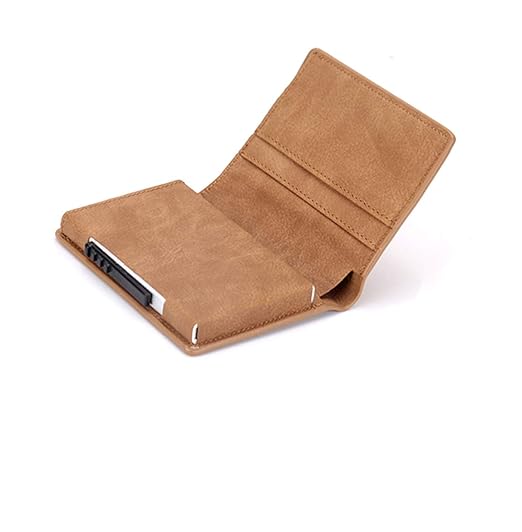 kreditkartenetui mit Geldklammer,Leder Kartenetui,Mini-Geldbörse RFID Schutz,Slim Card Wallet,Geldbeutel mit RFID, | Mit Gesc