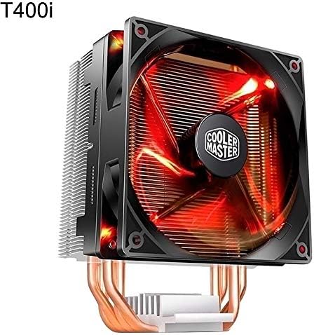 lriumpexplo CPU Cooler, 4.72" x 4.72" x 0.98" Silent 4 Heatpipes CPU Air Cooler Temperature Control 120mm PWM Cooling Fan T400i Red