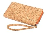 Womens Clutch Wallet Wristlet with Lanyard made from Eco Friendly Cork