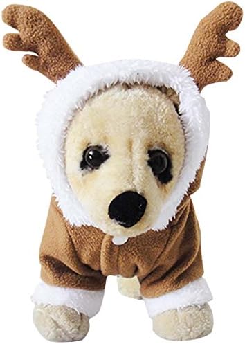 DELIFUR Pet Costumes Dog Christmas Suit Dog Elk Santa Costume Polar Fleece Fit for Puppy Dog Teddy(M)