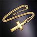 U7 Big Cross Pendant for Men Women 18K Gold Plated Cross Chain Matthew 6:9 Lords Prayer Necklace