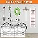 5pcs Heavy Duty Wall Hooks for Garage Storage System Kitchen Organizer, Clip Hook Tool Hanger Holder for Hanging Ladder Weed Eater Shovel Hose