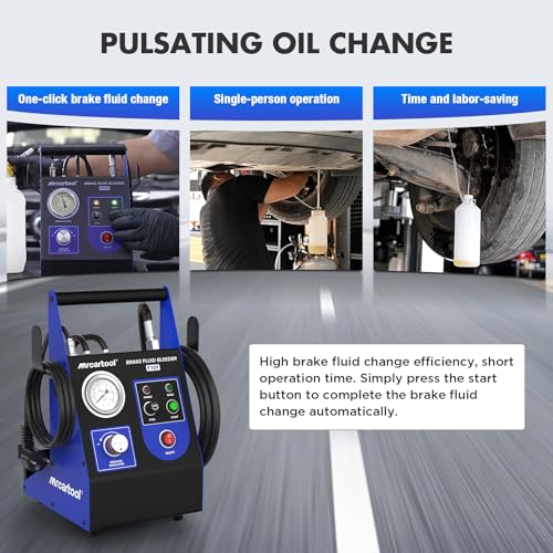 PLAYOCCAR Electric Brake Bleeding Device, 220 V Car Pulsating Automatic Brake Fluid Changer Machine with 1 Waste Oil Container and 1 Adapter Socket, Pressure 0.5-2.5 Bar