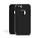 Willnorn Norn Armor Ultra Slim Carbon Fiber Style Dual Layer Protective Cellphone Case with Tempered Glass Screen Protector for iPhone 7 - Jet Black