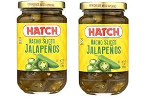 Al Amin Foods Hatch ORGANIC Nacho Sliced Jalapeno Peppers N.W.12 oz /336 PK of 2 Glass Jars,Green