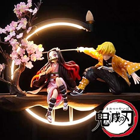 Amazon 鬼滅の刃 竈門禰豆子 我妻善逸 ねずこ ぜんいつ ライト付き アニメ 萌えグッズ 通販